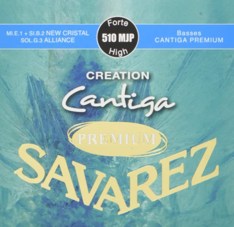 Savarez Classical Guitar Strings Cantiga and Creation Premium 510MJP Creation Trebles, Cantiga Basses, High Tension, Full Set (STSAV51-50489) - Image 1